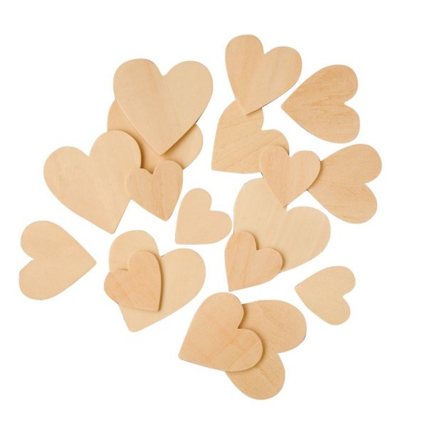 Houten harten 100 st