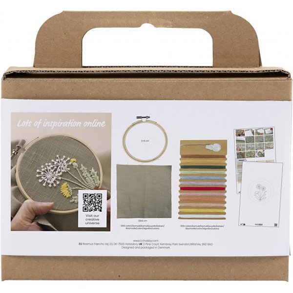Mini DIY Kit Borduren - stoffig groen - Borduurring Mini DIY Kit Borduren - stoffig groen - Borduurring