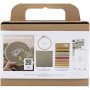 Mini DIY Kit Borduren - stoffig groen - Borduurring