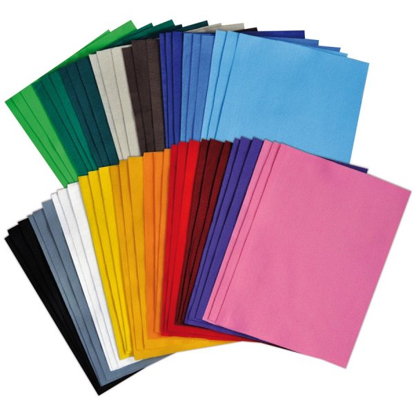 Vilten vellen 54 stuks 18 kleuren