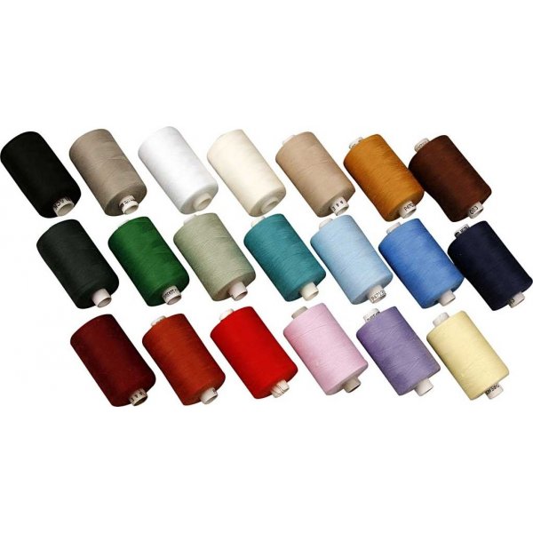 Naaigaren - polyester - gemengde kleuren - 20 x 1000 m