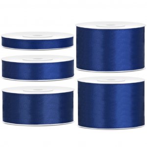 Satijnen lint - 25 m - Marineblauw