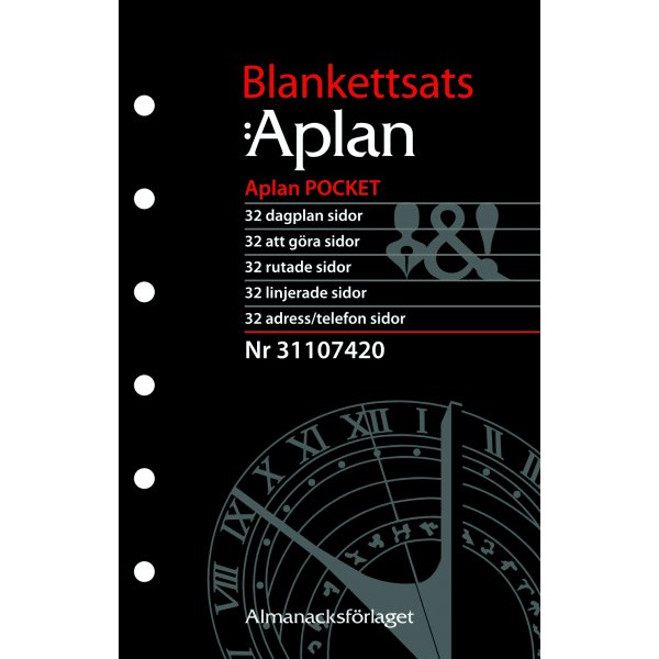 Sysyem-kalender - Pocket Form-set - Almanacksfrlaget