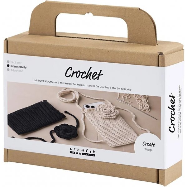 Mini DIY Kit Gehaakt, Tasje met roos Mini DIY Kit Gehaakt, Tasje met roos