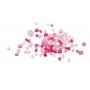 Harmony kunststof facetkralen - gemengd - roze - 45 gr