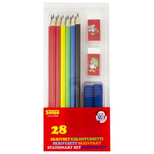 Potlodenset van 28 stuks - potloden, potloodgrepen en gummen
