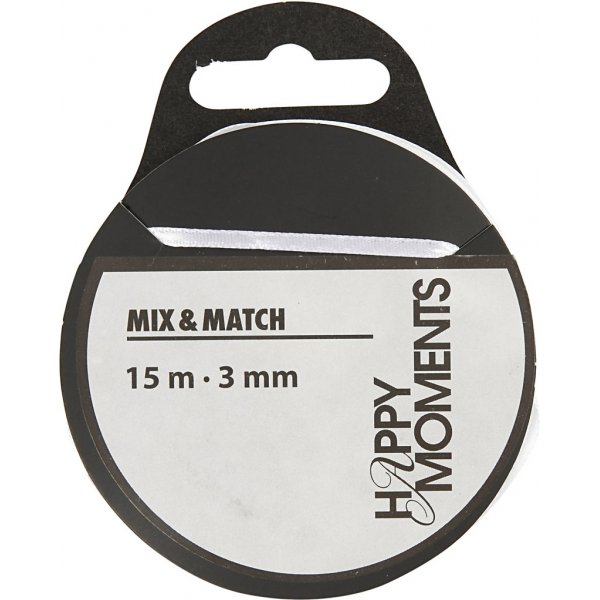 Satijnen lint - wit - B3 mm - 15 m Satijnen lint - wit - B3 mm - 15 m