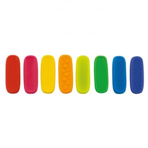 Tastbare siliconen staafjes van 3,6 cm met zuignap - 8 stuks Tastbare siliconen staafjes van 3,6 cm met zuignap - 8 stuks