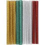 Lijmsticks voor mini lijmpistool - goud - groen - rood - zilver - glitter - L10 cm - 10 stuks