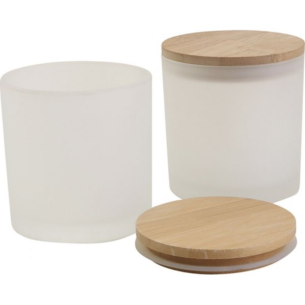 Glazen potten met houten deksels - 12 st