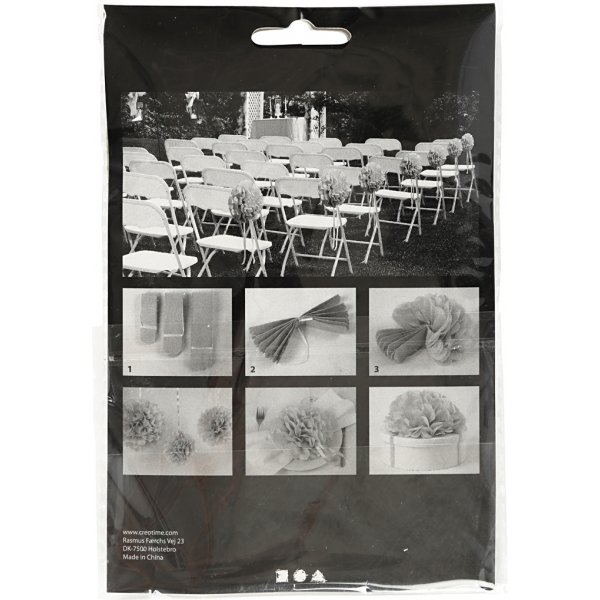 Papieren pompons - lichtrood - 3 st