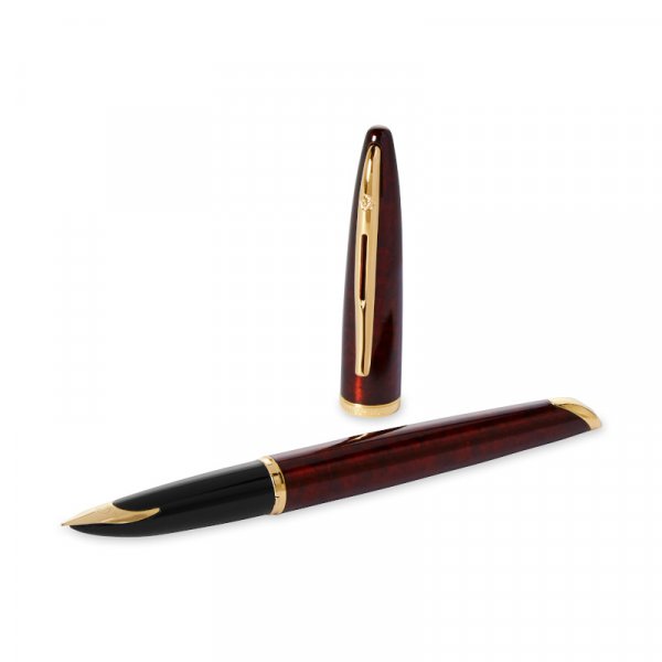 Vulpen Waterman Carne Marine Amber - Gouden Rand - Medium Blauw