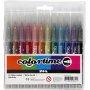 Colortime Glittermarker - gemengde kleuren - 2 mm - 12 st