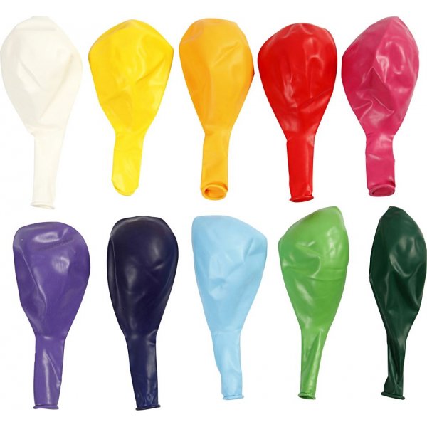 Ballonnen - gemengde kleuren - 23 cm - 10 st