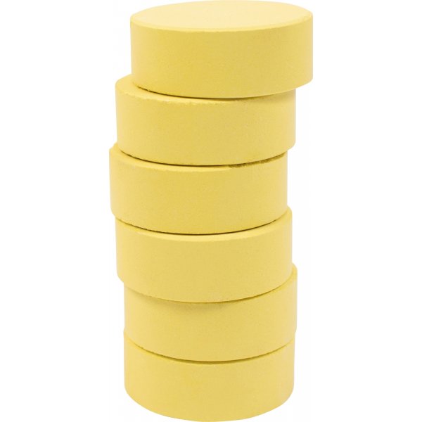 Kleurpucks 44 mm - lichtgeel - 6 st