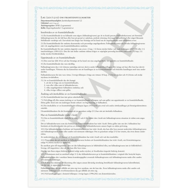 Toekomstige volmacht Toekomstige volmacht