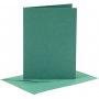 Kaarten en enveloppen - donkergroen - 11,5 x 16,5 cm - 6 sets