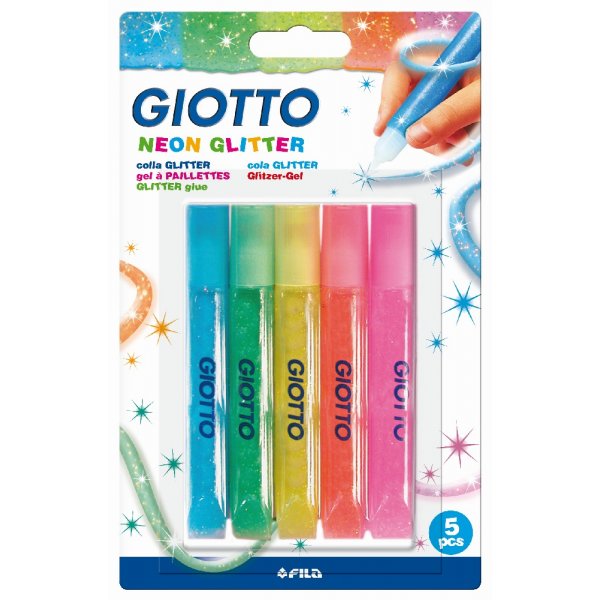 Giotto Glitterlijm - 5-pack Neon