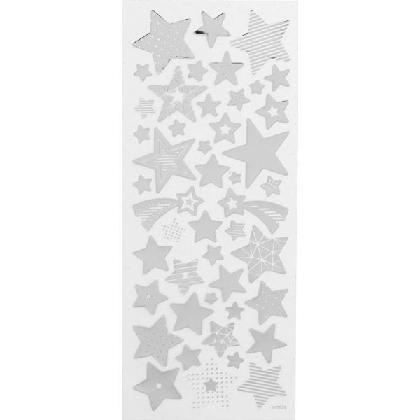 Stickers - zilver - sterren - 10 x 24 cm
