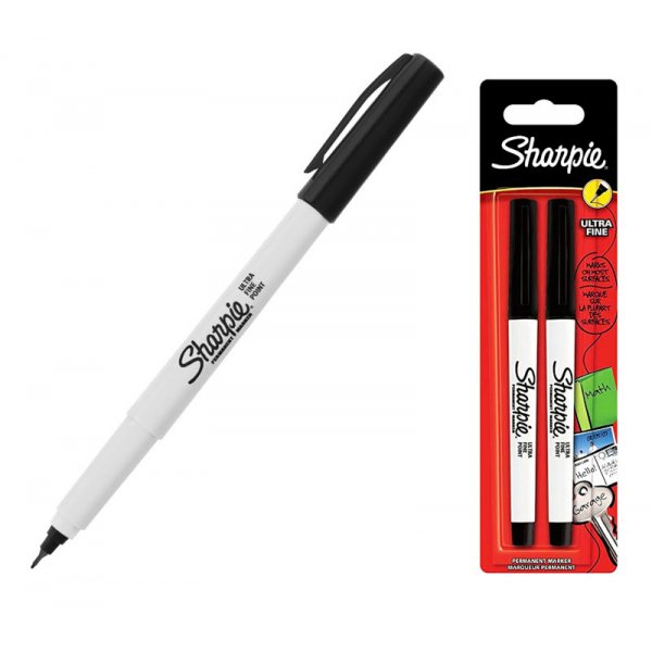 Vezelpen Sharpie Permanent - Ultra Fine Zwart - 2-pack