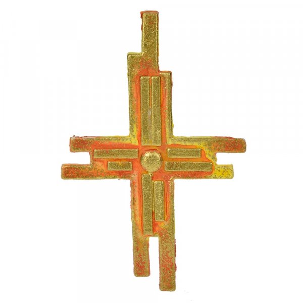Wasdecoraties - GeelRood kruis (110x63 mm)