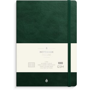 Notitieboek Deluxe A5 donkergroen met lijnen