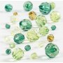 Harmony kunststof facetkralen - gemengd - groen - 45 gr
