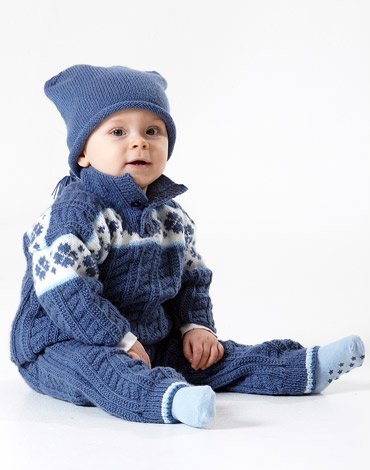 Breipatroon - Trui met patroonrand, broek en muts Breipatroon - Trui met patroonrand, broek en muts