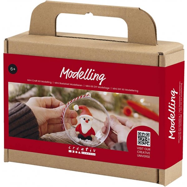 Mini DIY Kit Modelleren - rood/wit - Kerstman Mini DIY Kit Modelleren - rood/wit - Kerstman