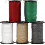 Cadeaukoord - gemengde kleuren - glitter - 5 x 100 m