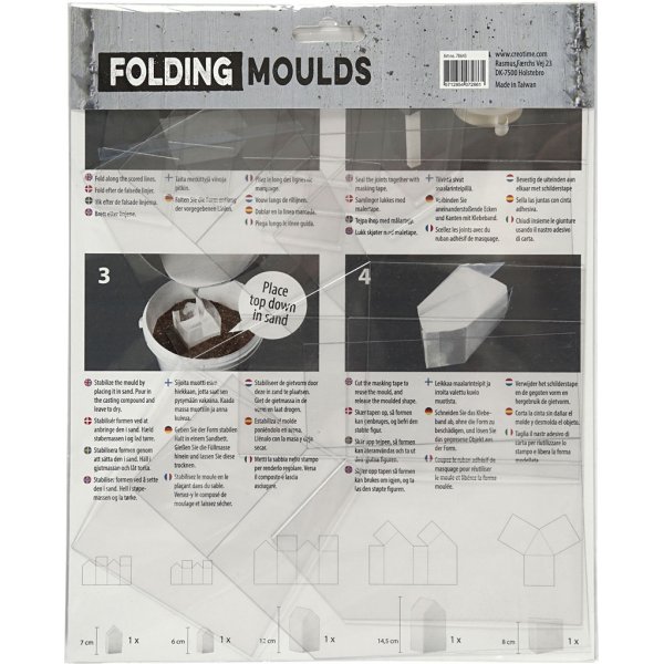 Mallen - transparant - huisjes en driehoeken - 5 st Mallen - transparant - huisjes en driehoeken - 5 st