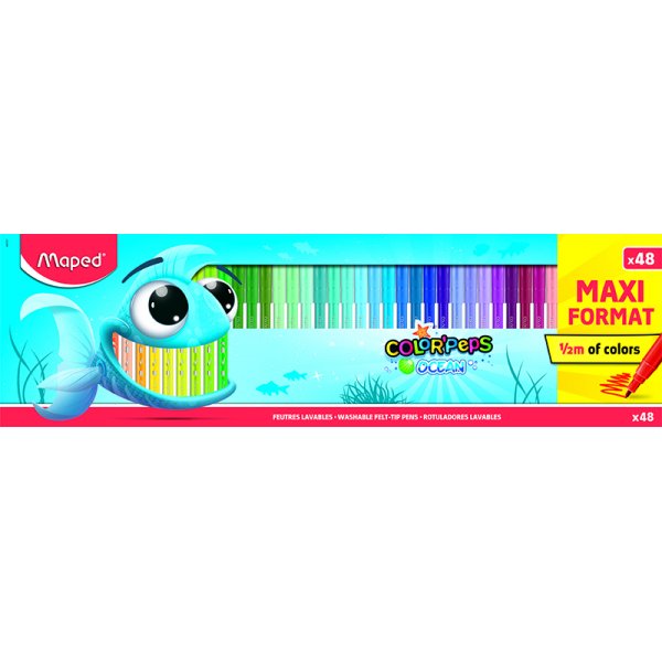 Vezelpotloodset - Maped - ColorPeps 48 wasbare potloden Ocean