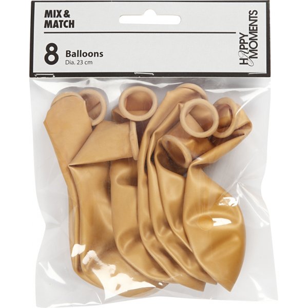 Ballonnen - goud - Ø23 cm - 8 st Ballonnen - goud - Ø23 cm - 8 st