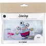 Mini DIY Kit Naaien, gemengde kleuren, Viltmonster