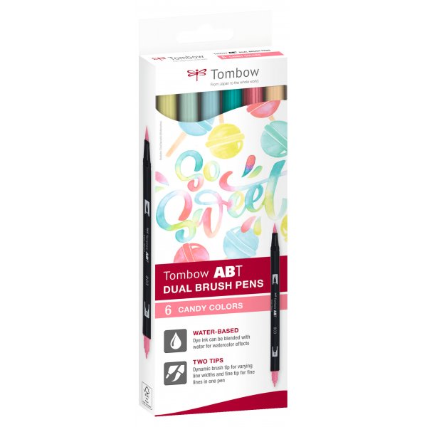 Tombow ABT Dual Brush Pen Candy 6-pack Tombow ABT Dual Brush Pen Candy 6-pack