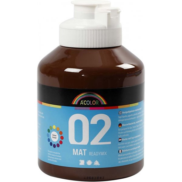 Schoolverf - Acryl - bruin - mat - 500 ml