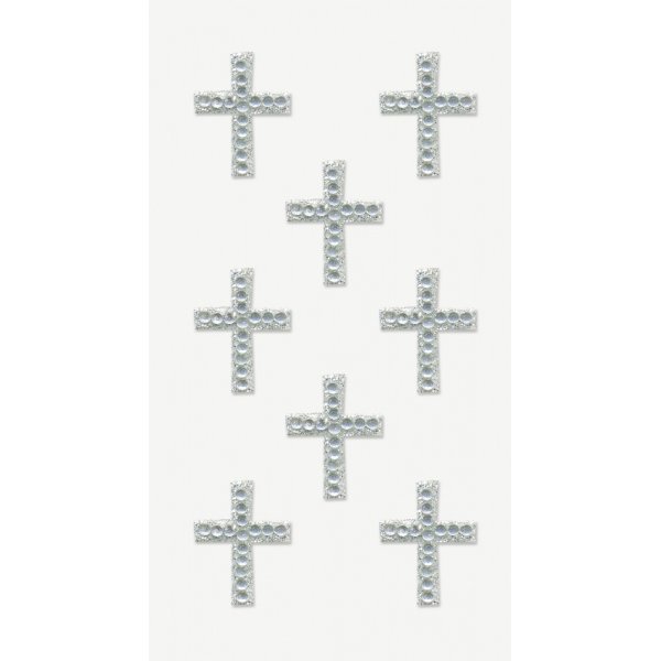 Stickers met strass steentjes - Kruis - kristal