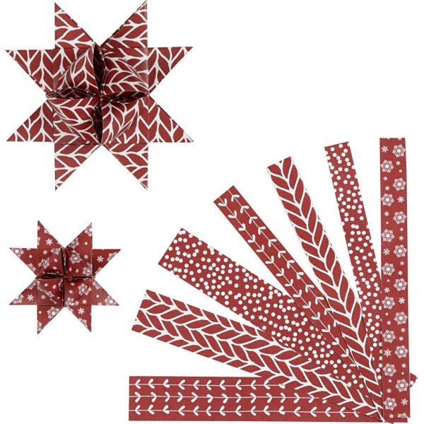 Sterstroken - rood - wit - 6,5+11,5 cm - 60 stroken