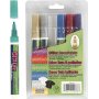Deco Textielstiften - 3 mm - glitterkleuren - 6 st