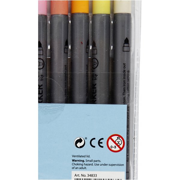 Textielstiften - complementaire kleuren - 20 st