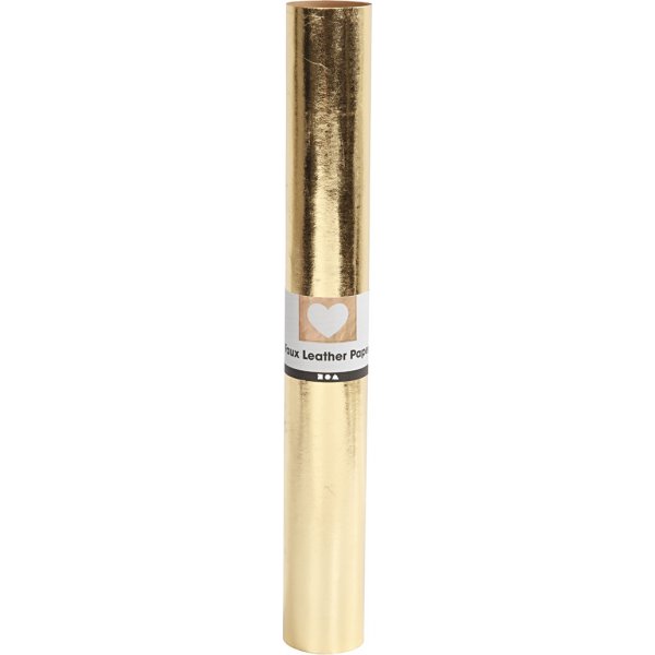 Leerpapier - goud - effen, folie - 1 m