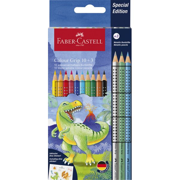 Kleurpotlodenset - Faber-Castell - Redline CP Color Grip - Dinosaurie 10+3