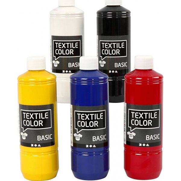 Textile Color textielverf - primaire kleuren - 5 x 500 ml