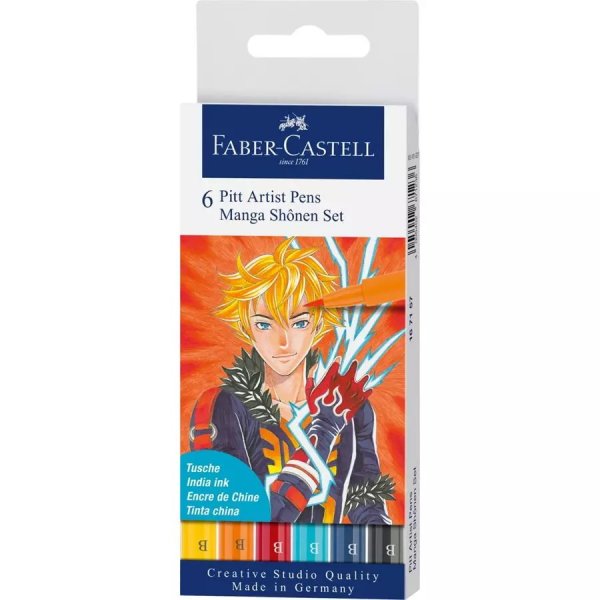 Tekenpennenset PITT Artist Brush Manga Shonen - 6 pennen