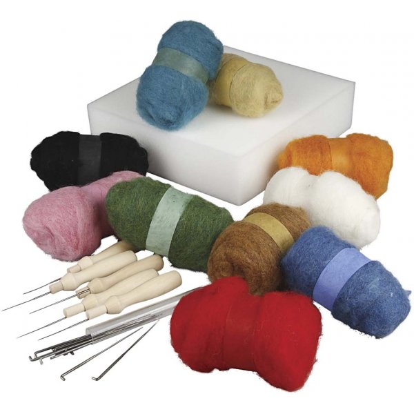 Naaldvilten - startset - gemengde kleuren Naaldvilten - startset - gemengde kleuren