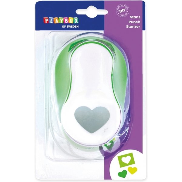 Punch's hart - 5 cm - Groen/wit