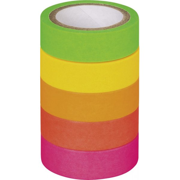 Decoratieve tape - Neon (5-pack)
