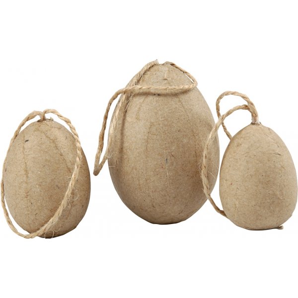 Eieren - papier-maché - 6 st Eieren - papier-maché - 6 st