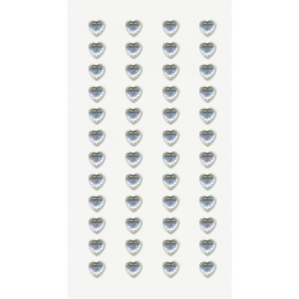 Stickers met strass steentjes - Mini hartjes - kristal
