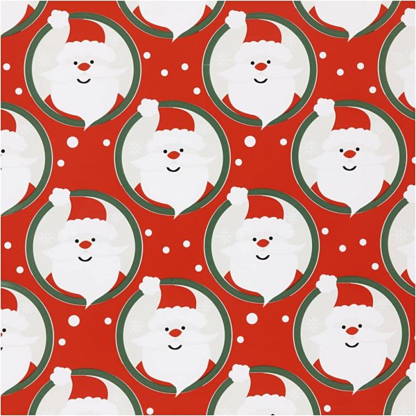 Cadeaupapier - rood - Kerstman - 100 meter Cadeaupapier - rood - Kerstman - 100 meter